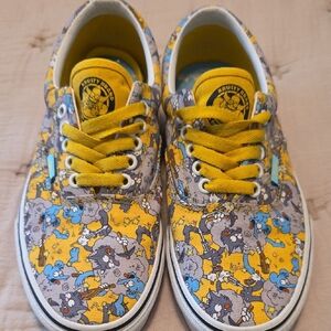 SIMPSONS Vans Kids Sneakers - Yellow and Gray with Cartoon Print